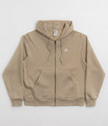 Nike SB Essential Logo Full Zip Hoodie in Khaki and White