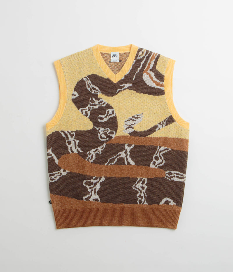 Nike SB Snake Sweater Vest in Celestial Gold and Light British Tan