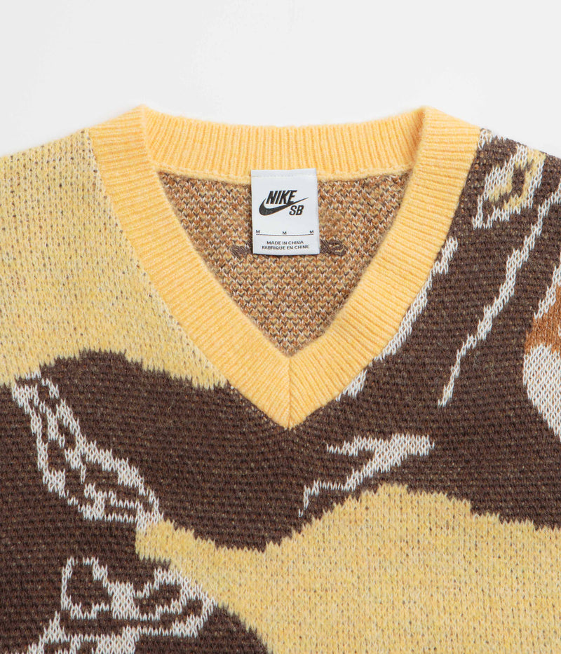 Nike SB Snake Sweater Vest in Celestial Gold and Light British Tan