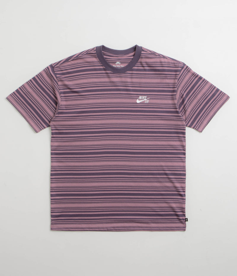 Nike SB Striped T-Shirt in Plum Dust