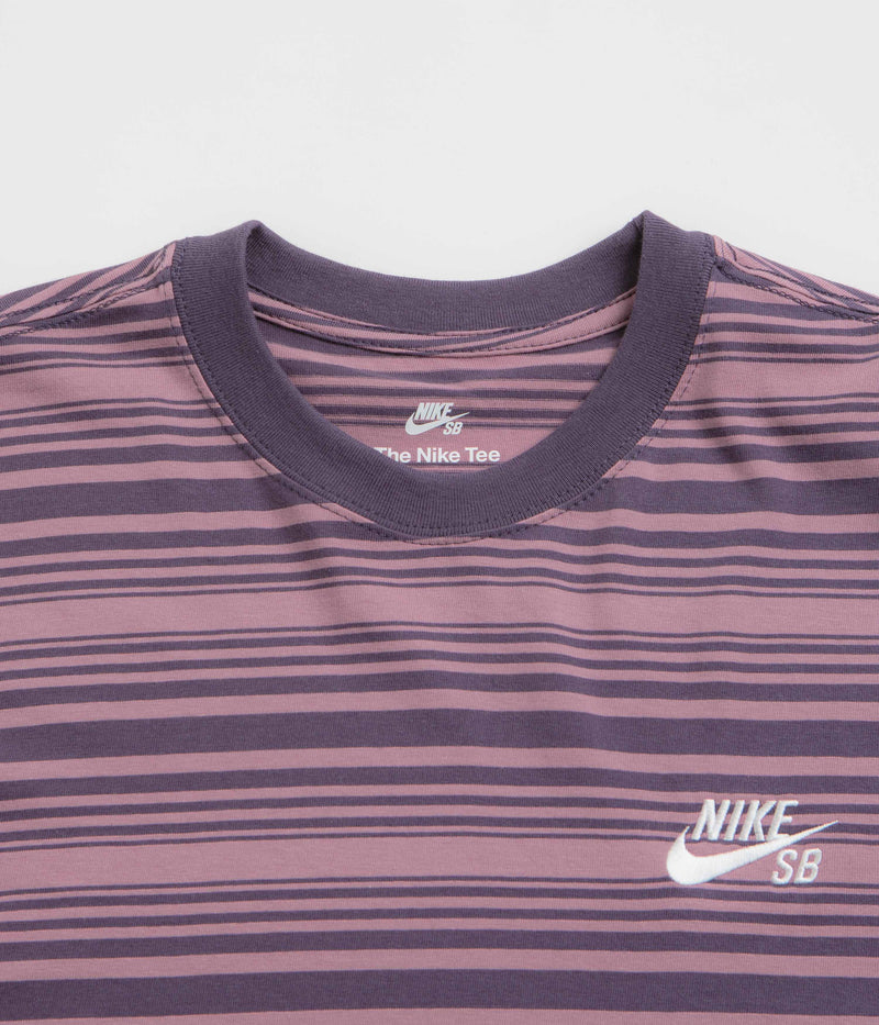 Nike SB Striped T-Shirt in Plum Dust