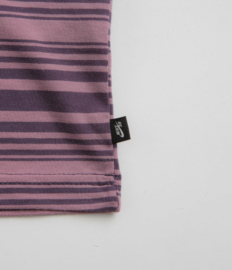 Nike SB Striped T-Shirt in Plum Dust