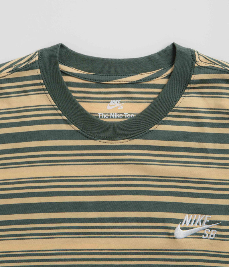 Nike SB Striped T-Shirt in Vintage Green