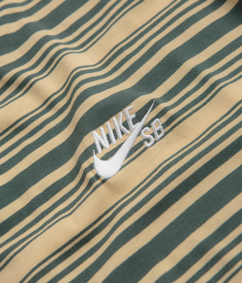 Nike SB Striped T-Shirt in Vintage Green