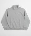 Nike Solo Swoosh 1/4 Zip Sweatshirt in Dark Grey Heather and White