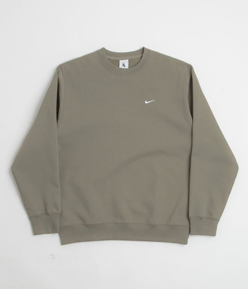 Nike Solo Swoosh Crewneck Sweatshirt in Light Army and White