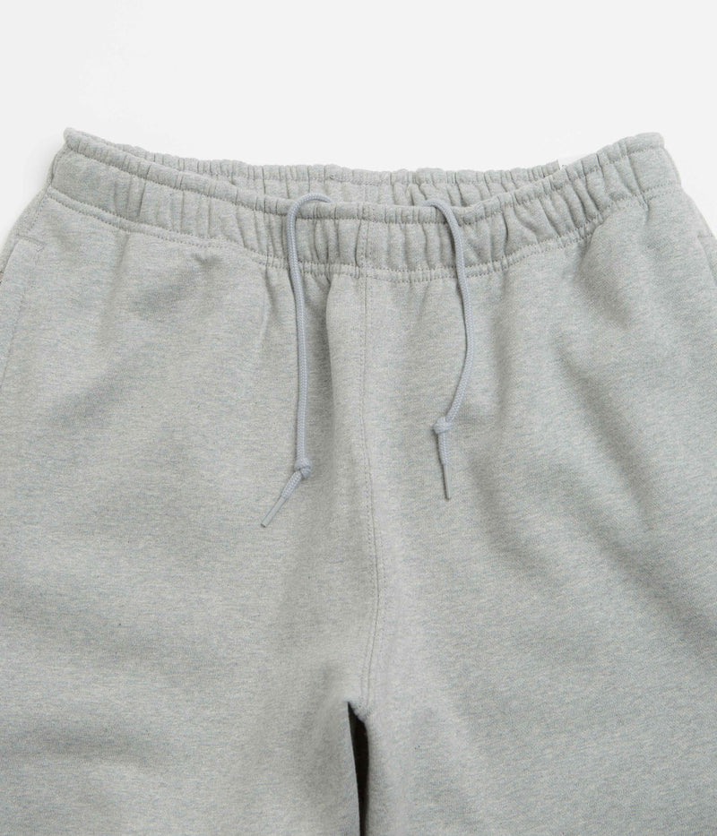 Nike Solo Swoosh Cuffed Sweatpants in Dark Grey Heather and Light Smoke Grey / White