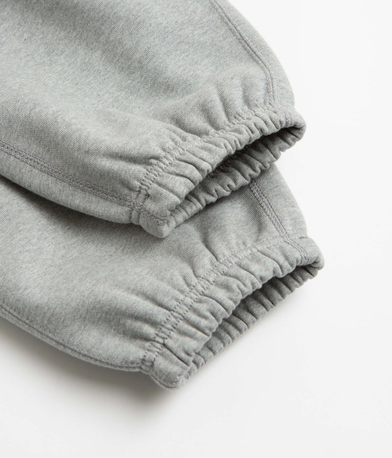 Nike Solo Swoosh Cuffed Sweatpants in Dark Grey Heather and Light Smoke Grey / White