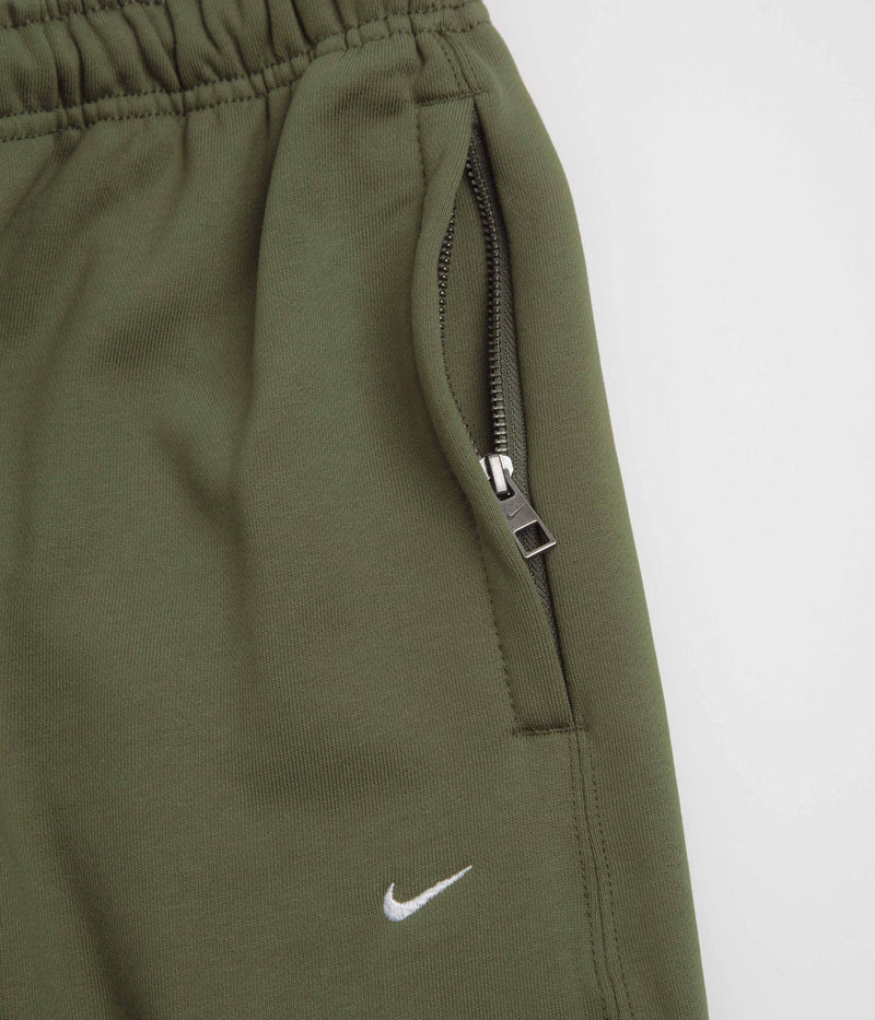 Nike Solo Swoosh Cuffed Sweatpants in Medium Olive and Medium Olive / White