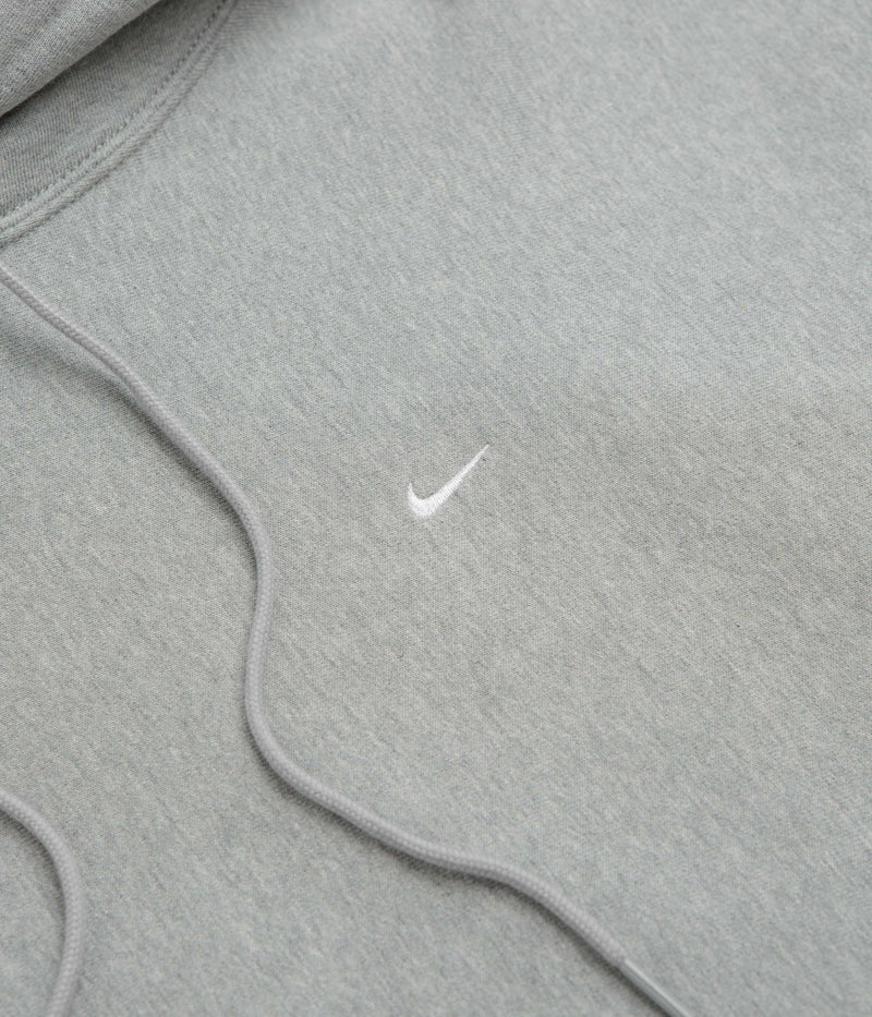 Nike Solo Swoosh Hoodie in Dark Grey Heather and Light Smoke Grey / White / White