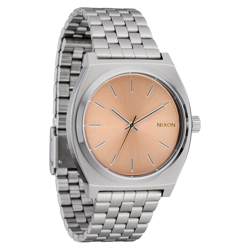 Nixon Time Teller Watch - Silver/Coral