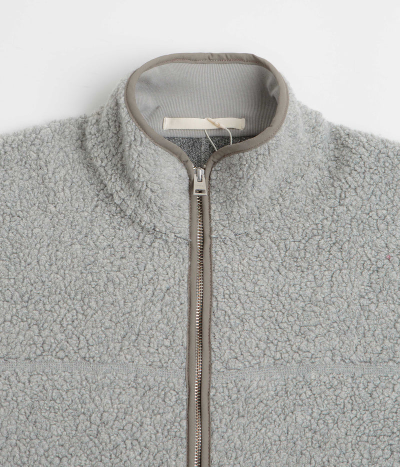 Norse Projects Bjorn Sherpa Wool Fleece Jacket in Grey Melange
