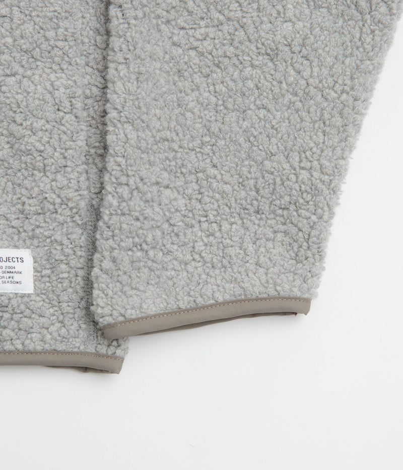 Norse Projects Bjorn Sherpa Wool Fleece Jacket in Grey Melange