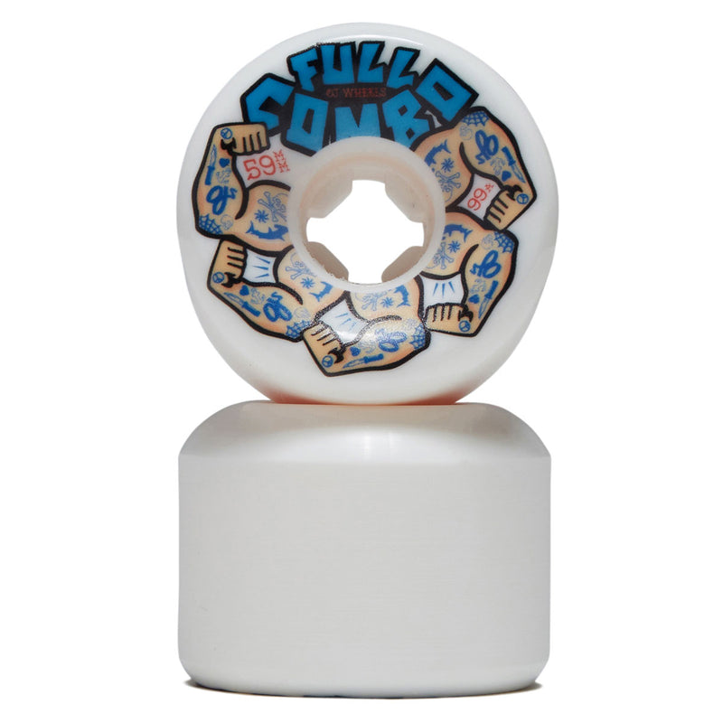 OJ Team Elite Full Combo 99a Skateboard Wheels - White - 59mm