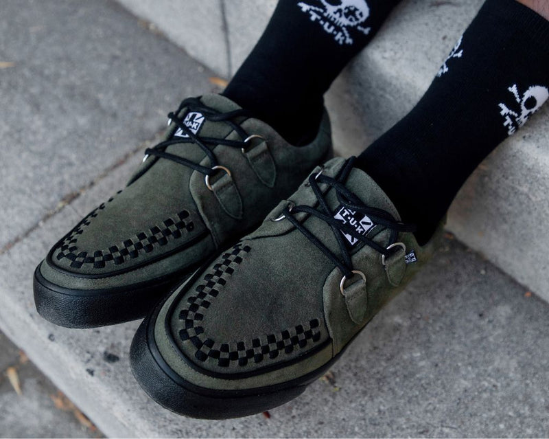 A3330 Olive Green Suede Creeper Sneaker