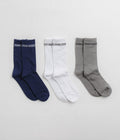 Pass Port Hi Sox Socks (3 Pack) in Navy and White / Grey
