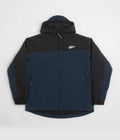 Pasteelo Hooded Windbreaker Jacket in Black and Navy