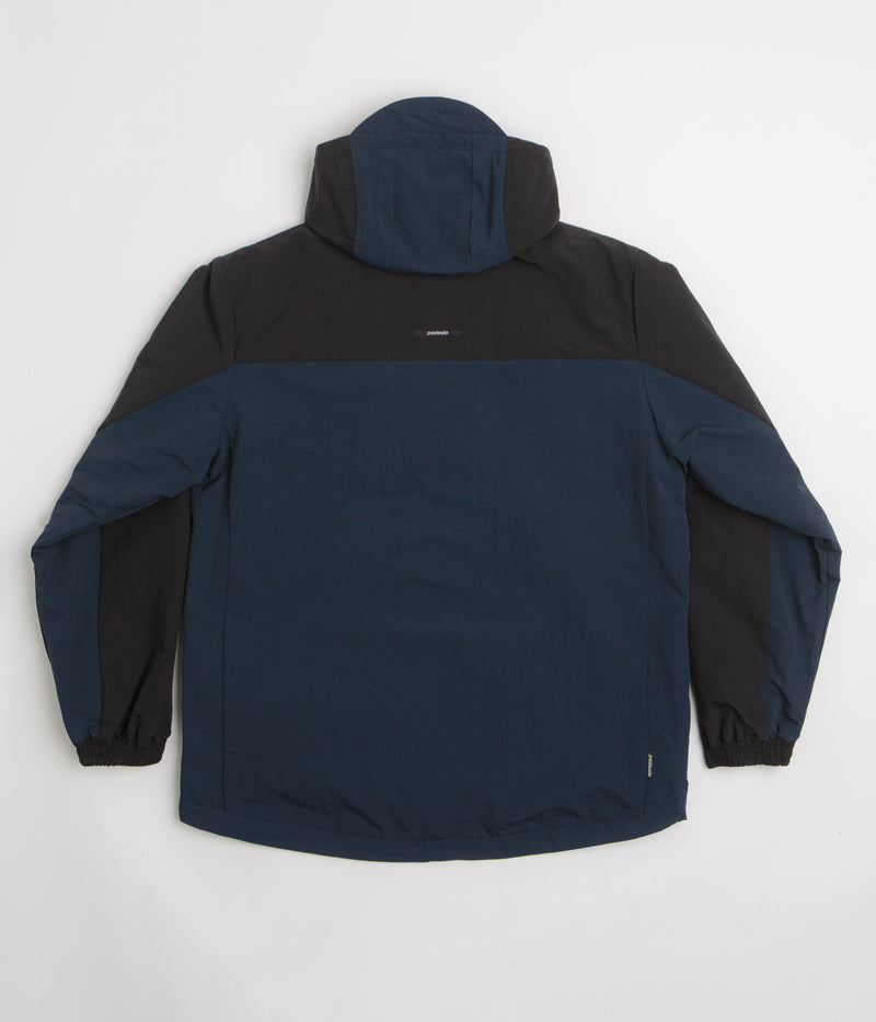 Pasteelo Hooded Windbreaker Jacket in Black and Navy