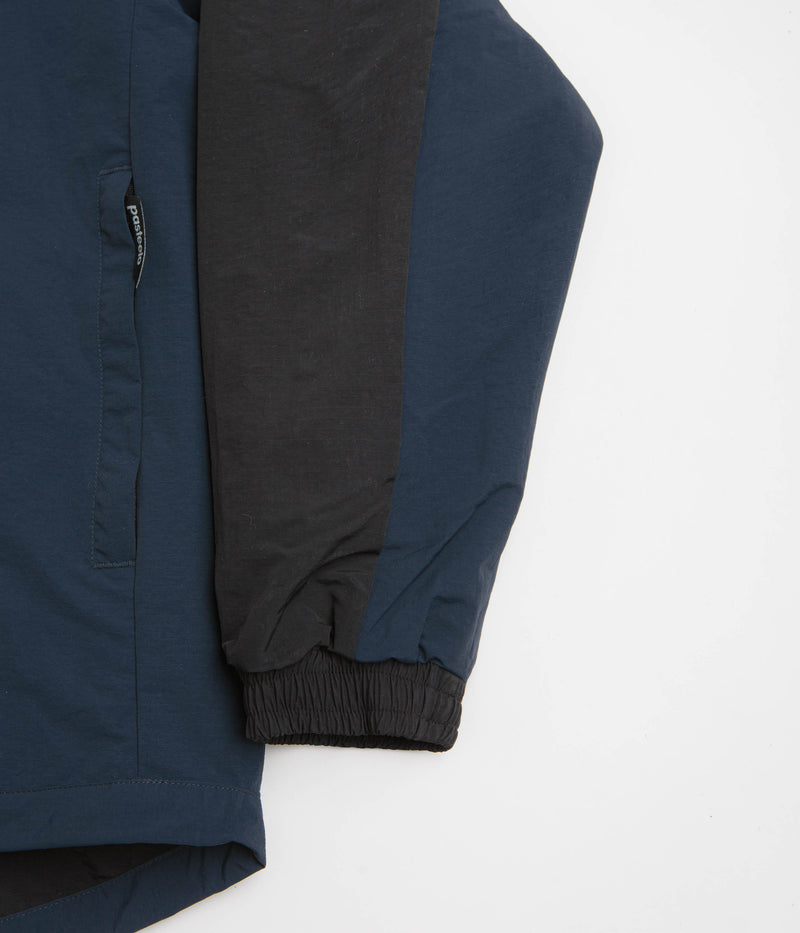 Pasteelo Hooded Windbreaker Jacket in Black and Navy
