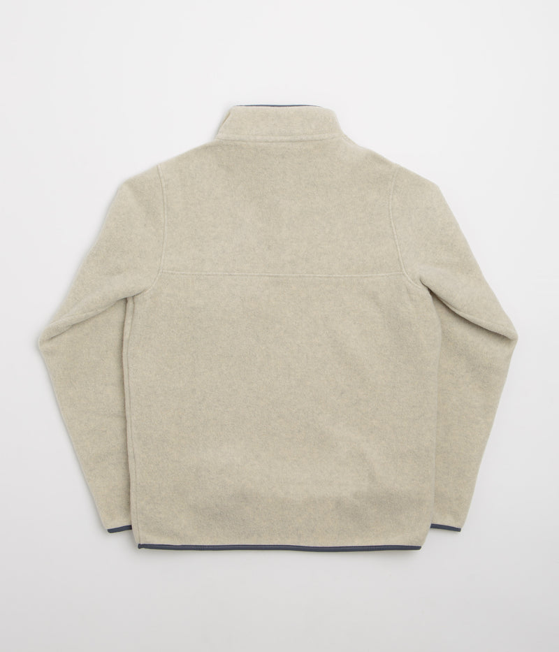Patagonia Lightweight Synchilla Snap-T Fleece in Oatmeal Heather and Smolder Blue