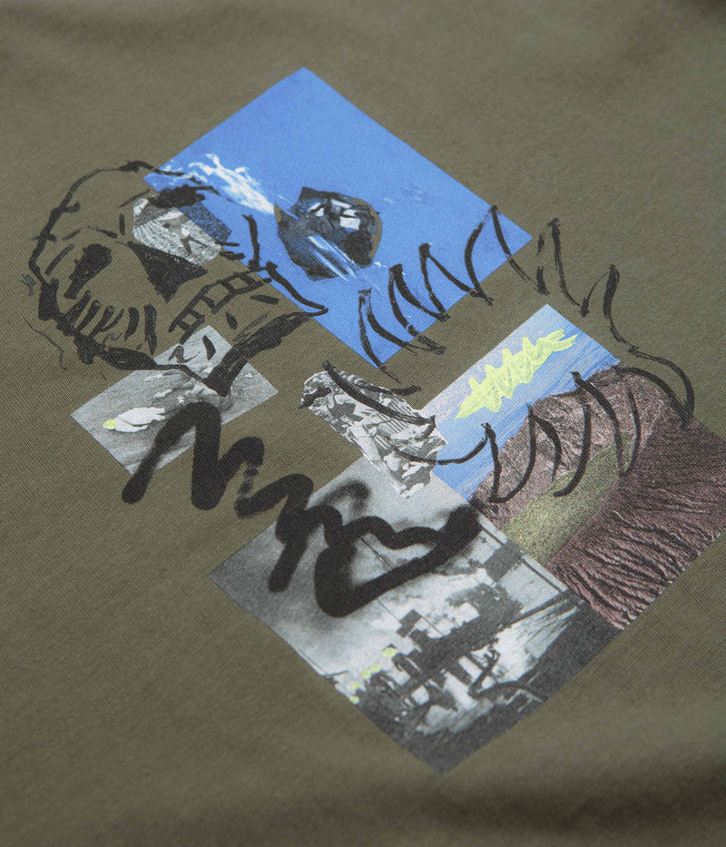Poetic Collective Skull T-Shirt in Khaki