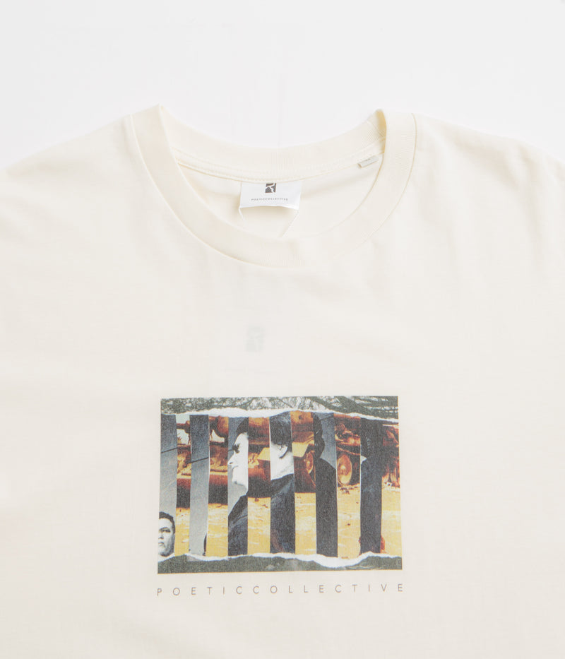 Poetic Collective Torn Collage T-Shirt in Ivory