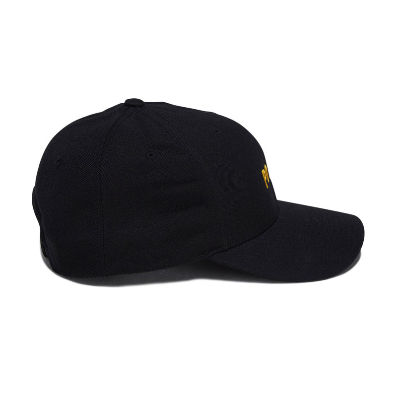 Poets Embroidered Cloth Snapback Hat - Black