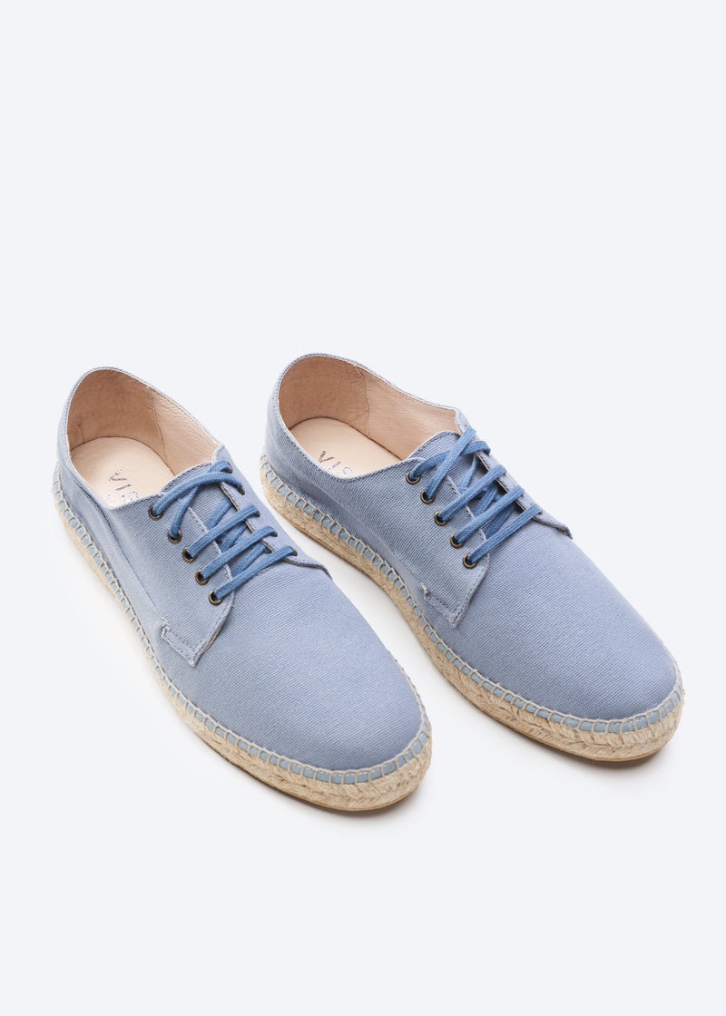 Pol Limited Edition Sky Blue Canvas Cord Men Espadrilles