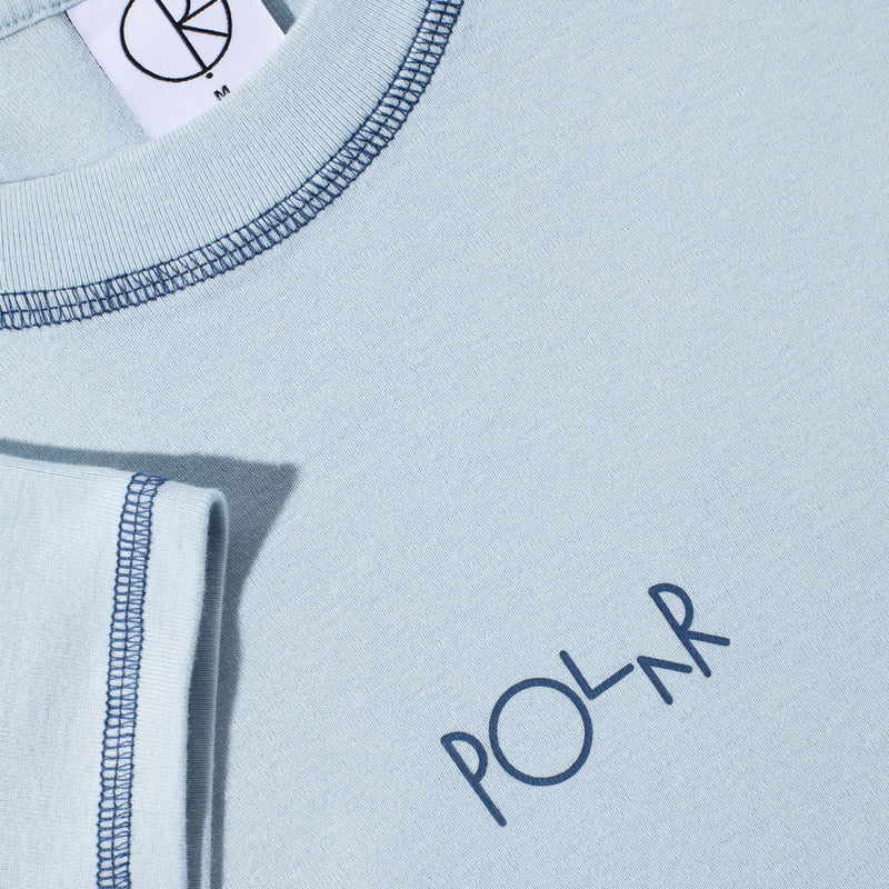 Polar Womens Script Logo Baby T-Shirt - Light Blue/Dark Blue