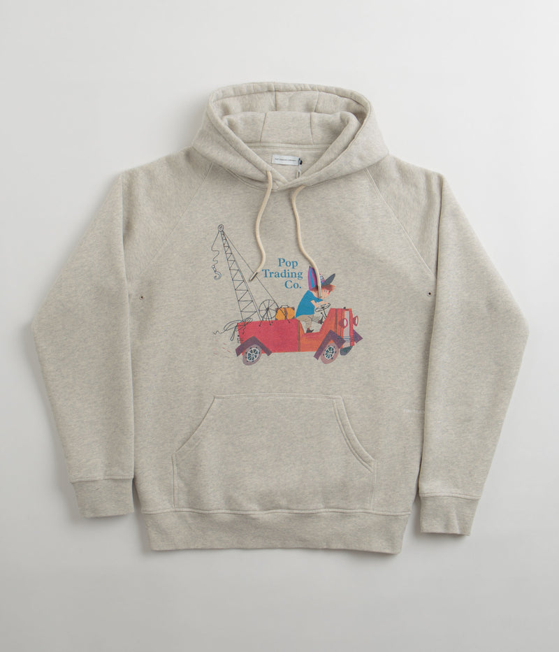 Pop Trading Company x Fiep Pop Hoodie in Off White Heather