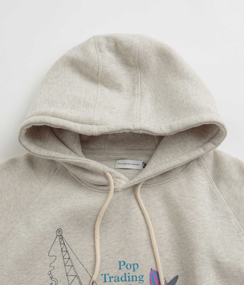 Pop Trading Company x Fiep Pop Hoodie in Off White Heather