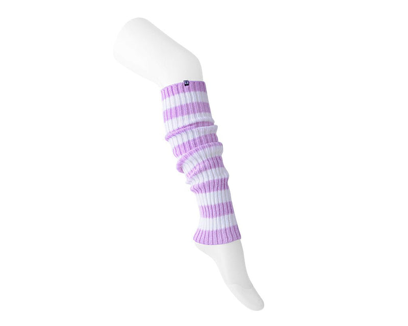 TSK1162 Purple & White Stripe Knit Leg Warmer TSK1162-OS