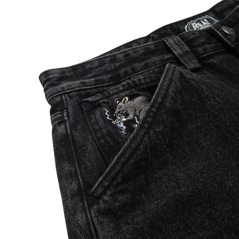 Real Street Cleaner Denim Shorts - Black Stone/Acid Wash
