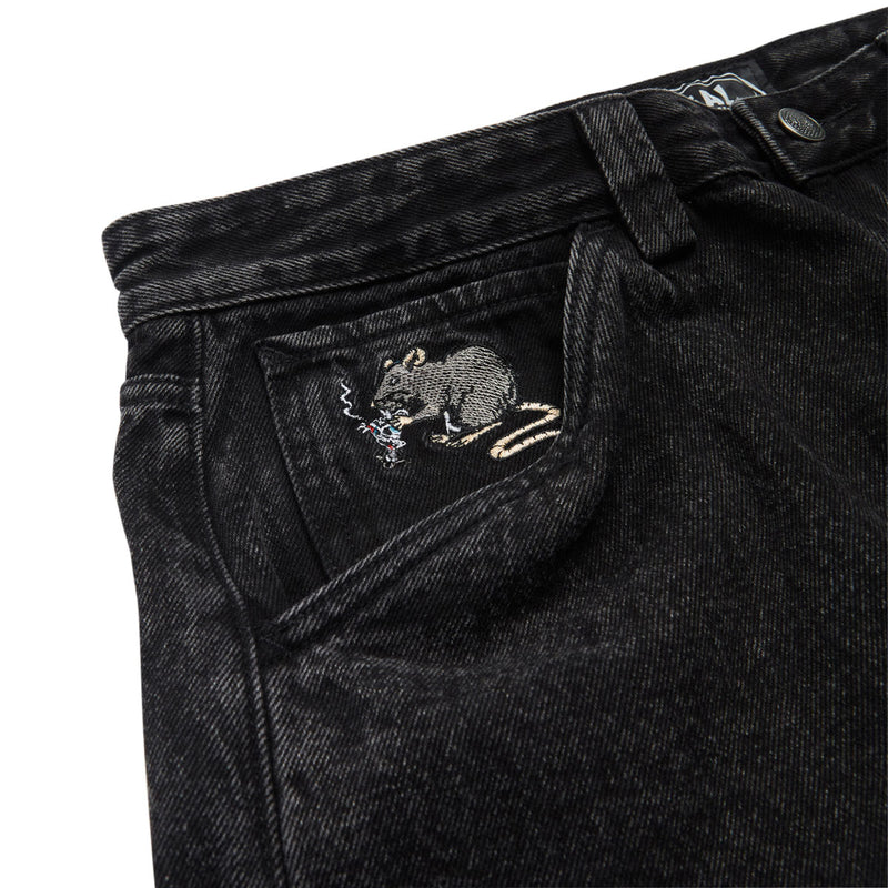 Real Street Cleaner Denim Shorts - Black Stone/Acid Wash