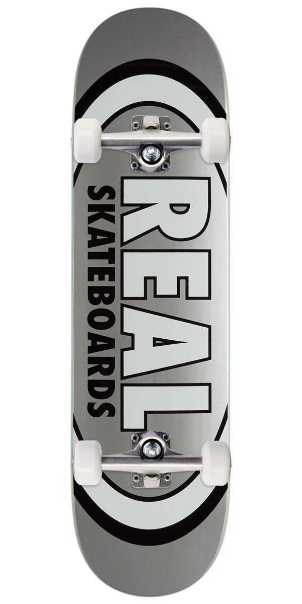 Real Team Classic Oval Skateboard Complete - Silver - 7.75"