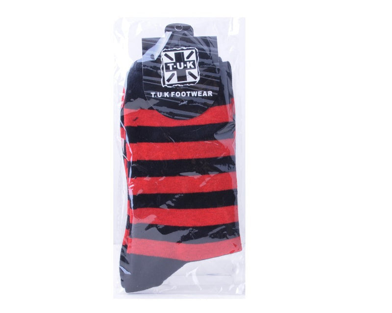 TSK1120 Red & Black Stripe T.U.K Women's Sock TSK1120-OS