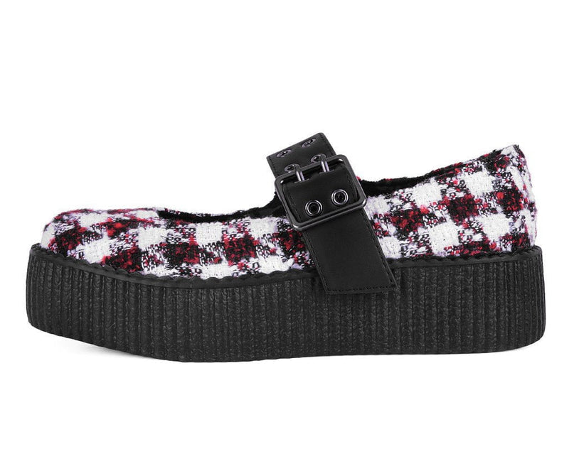 V3278L Red & White Checkered Mondo Mary Jane