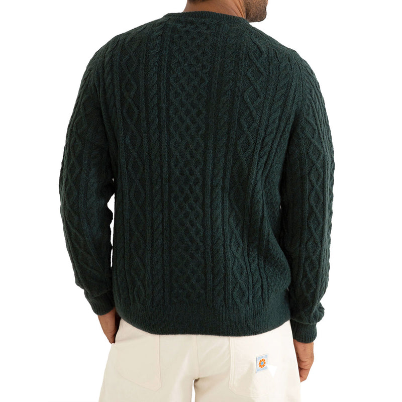 Rhythm Mohair Fishermans Knit Sweater - Pine