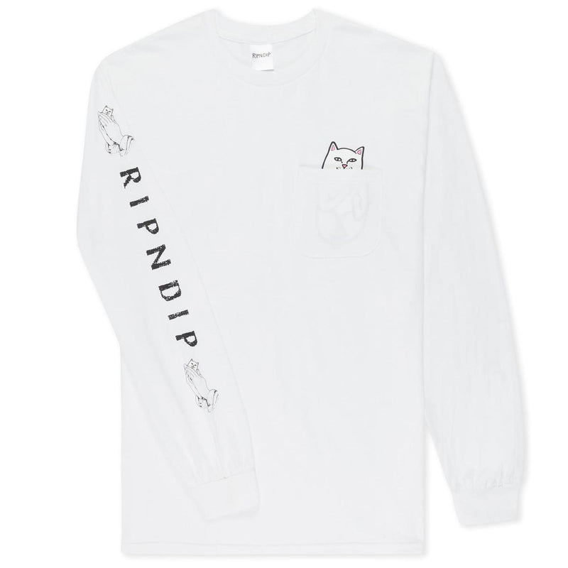 RIPNDIP Lord Nermal Pocket Long Sleeve T-Shirt - White