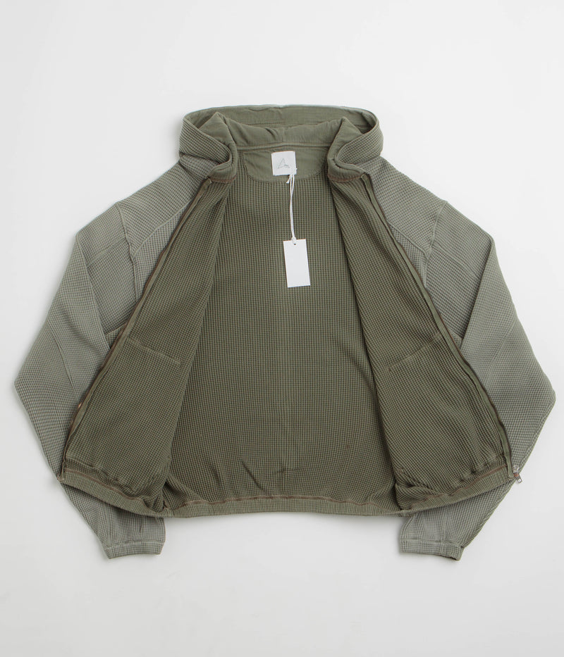 ROA Bee Sun Faded Zip Up Hoodie in Olive