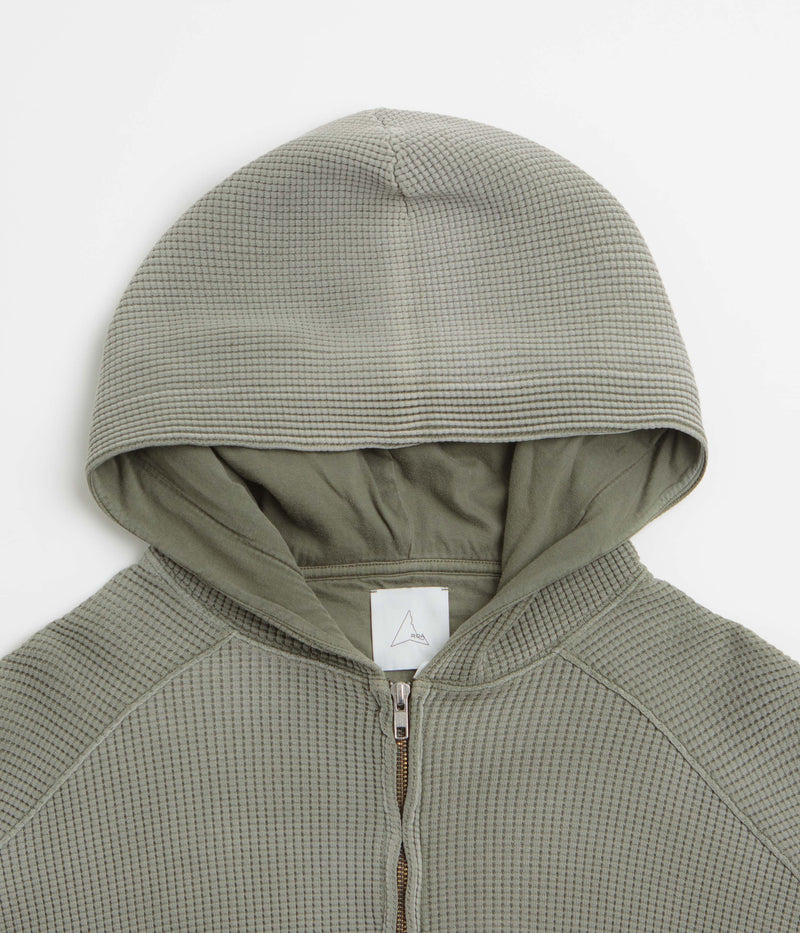 ROA Bee Sun Faded Zip Up Hoodie in Olive