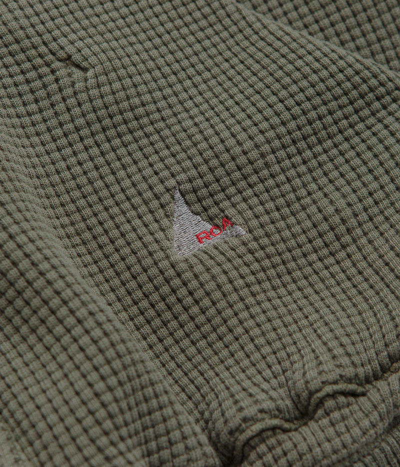ROA Bee Sun Faded Zip Up Hoodie in Olive
