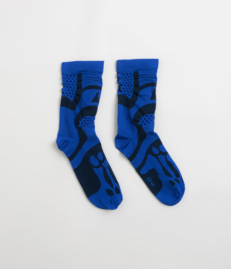 ROA Bones Logo Q-Skin Technical Crew Socks in Blue