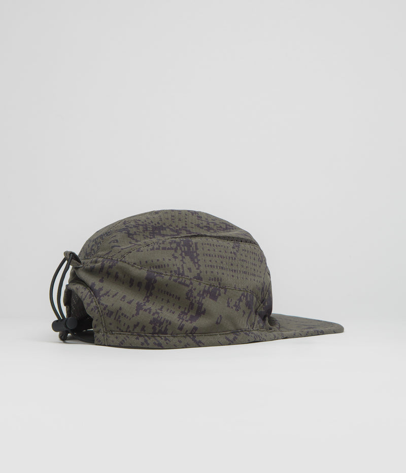 ROA Bri Melted Print Open Weave Cap in Dark Olive