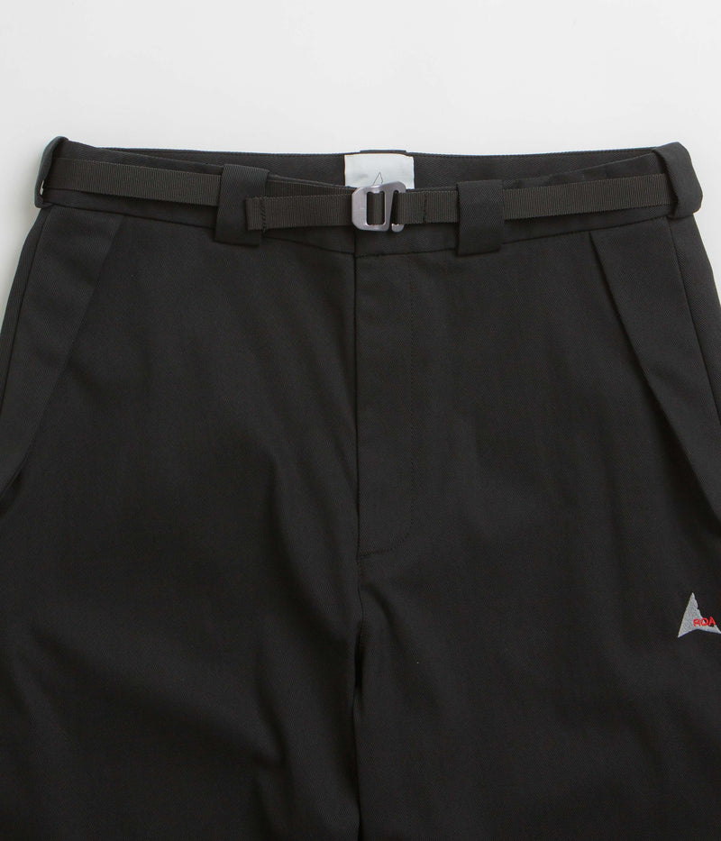ROA Buckle Chino Trousers in Black