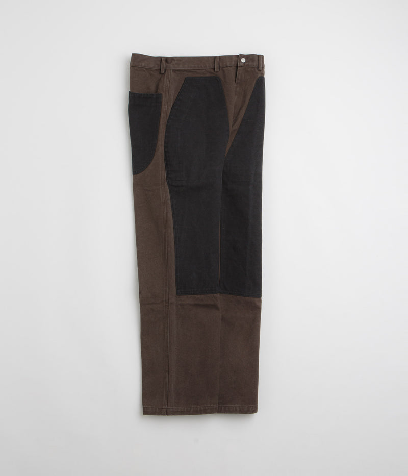 ROA Fomes Double Knee Pants in Dark Brown and Black