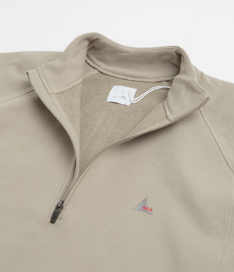 ROA Heavy Half Zip Sweatshirt in Taupe