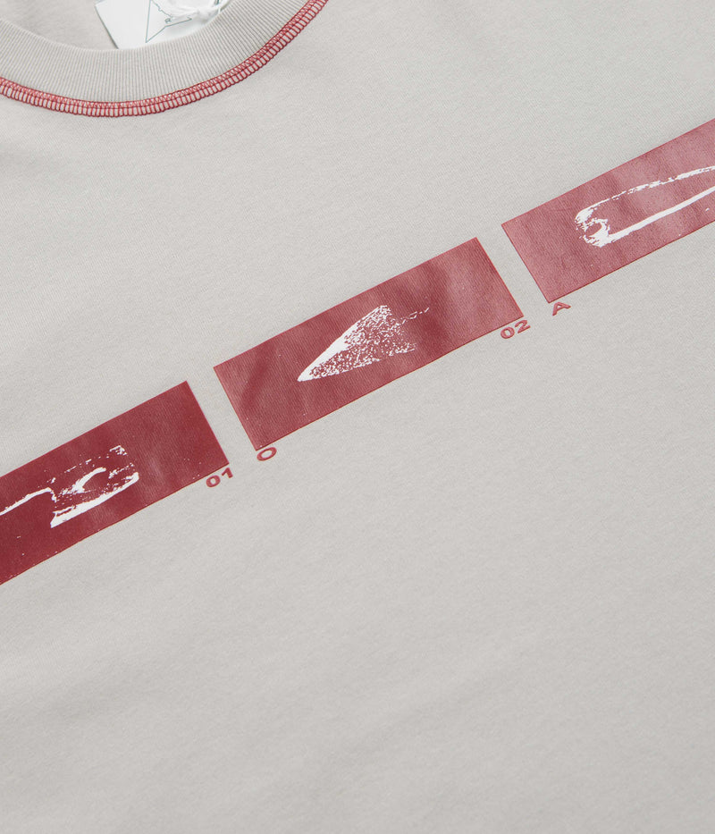 ROA Sticks Stitch T-Shirt in Light Grey