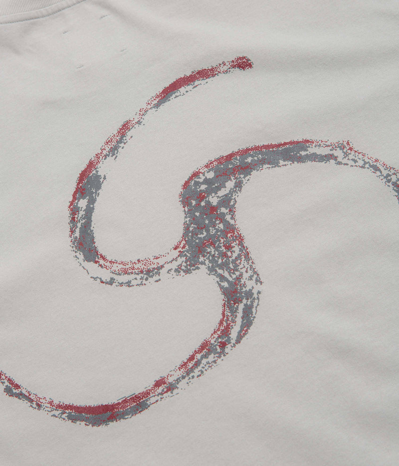 ROA Sticks Stitch T-Shirt in Light Grey