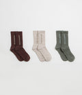 Salomon Everyday Crew Socks (3 Pack) in Silver Cloud and Sedona Sage / French Roast
